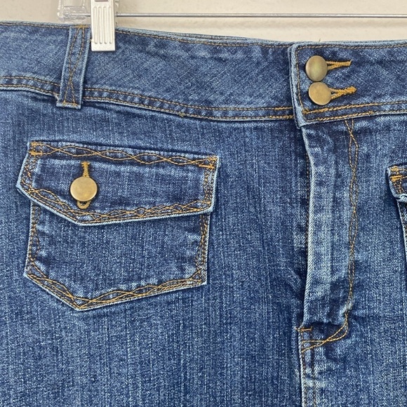 EUC Ashley Stewart Western Embroidery Denim Maxi Skirt size 14 - Picture 2 of 6